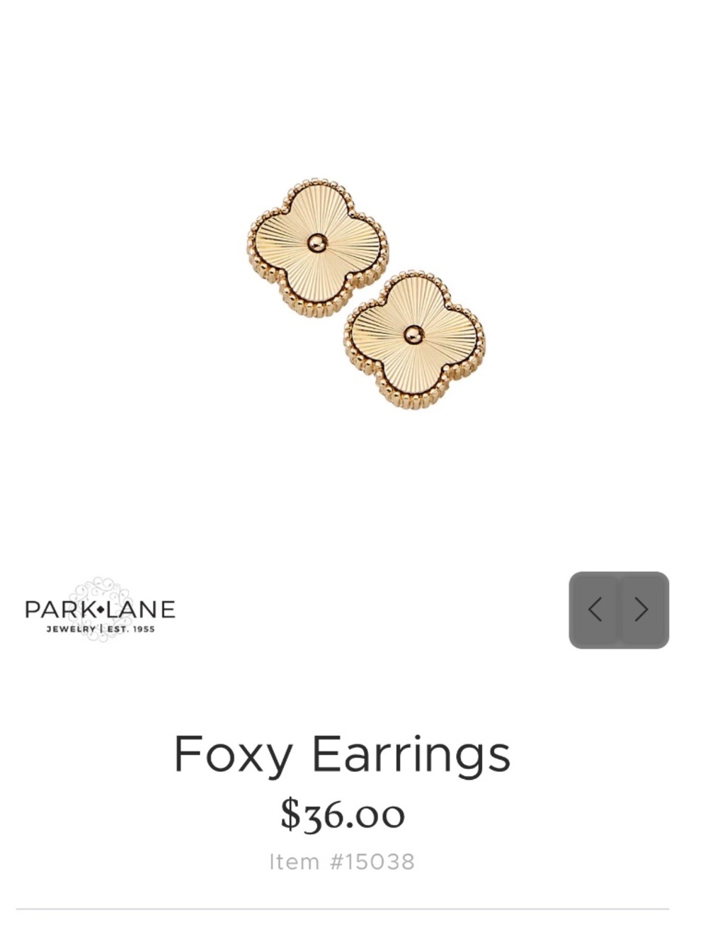 Park Lane Foxy Earrings Gold